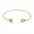 Bracelete com letra e coração de zircônia