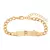 Pulseira infantil Groumet grossa + Mini letra cravejada de zircônia + Detalhe menina ou menino vazado - comprar online