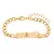 Pulseira infantil Groumet grossa + Mini letra cravejada de zircônia + Detalhe menina ou menino vazado