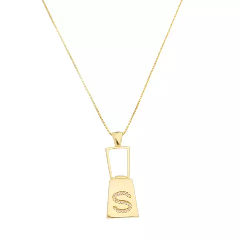 Letra zíper Tássia Naves - Letra pingente cravejada de zircônia