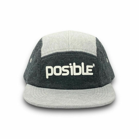 BONÉ POSIBLE 5 PANEL MOLETOM CINZA MESCLA