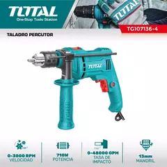 Taladro Percutor Total Mandril 13mm 710w Tg107136 Color Turquesa Frecuencia 50 Hz x 60 Hz - comprar online