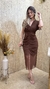 Vestido Midi Drapeado | Manga Curta - Soberana Modas