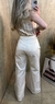 Calça Wide Leg Branca | Sarja - comprar online