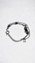 Pulsera acero quirúrgico con dije de vidrio y cristal