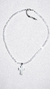 Chocker cristal checo y cruz de acero blanco
