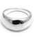 Anillo ovalado acero blanco