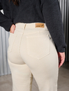 WIDE LEG beige elastizado