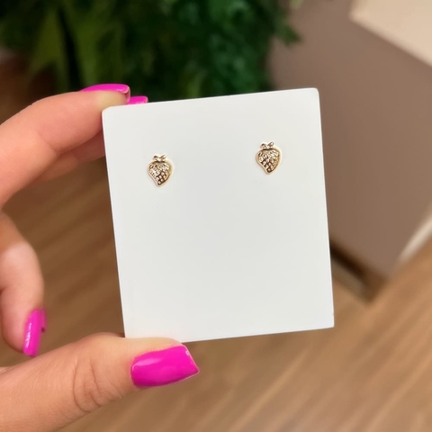 Brinco Moranguinho Banhado a Ouro