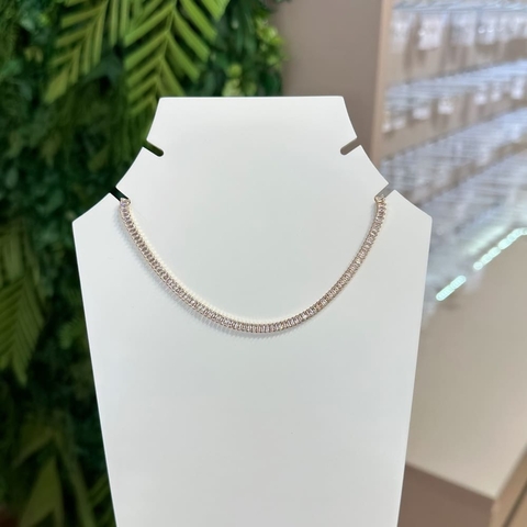 Colar Riviera Baguetes Banhado a Ouro