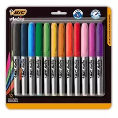 Marcador Bic permanente grip bl x12