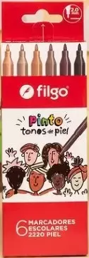 Marcador Filgo pinto escolar tonos de piel x6