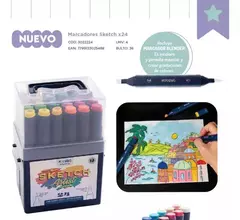 Marcadores doble punta Mooving Sketch - Librería  Siete Colores