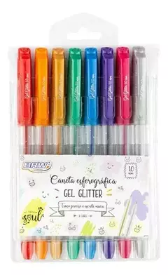 Lapiceras gel con brillo x 8 BRW Cod CAO031