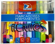 Marcadores ACRILICOS Permanentes x12 EZCO
