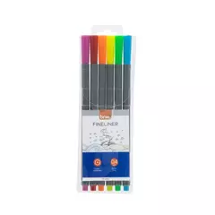 Fineliner BRW x6 Colores (microfibra)