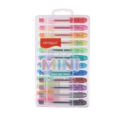Mini lapiceras gel en valijita KeyRoad x24