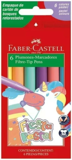 Marcadores Faber Castell Fiesta x6 pastel