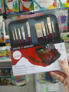 Pinceles para Oleo Daler Rowney. Pelo natural de cerda blanca x10