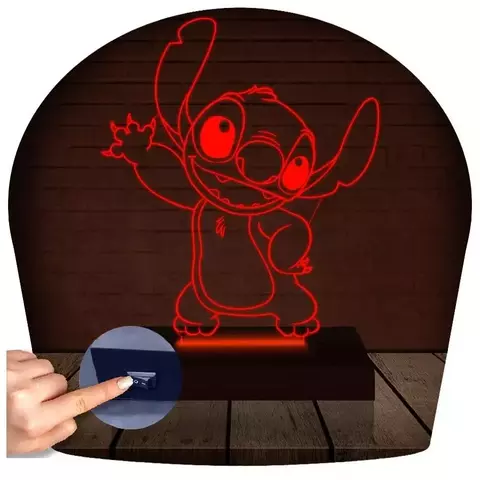 Luminária Led 3d Lilo Stitch