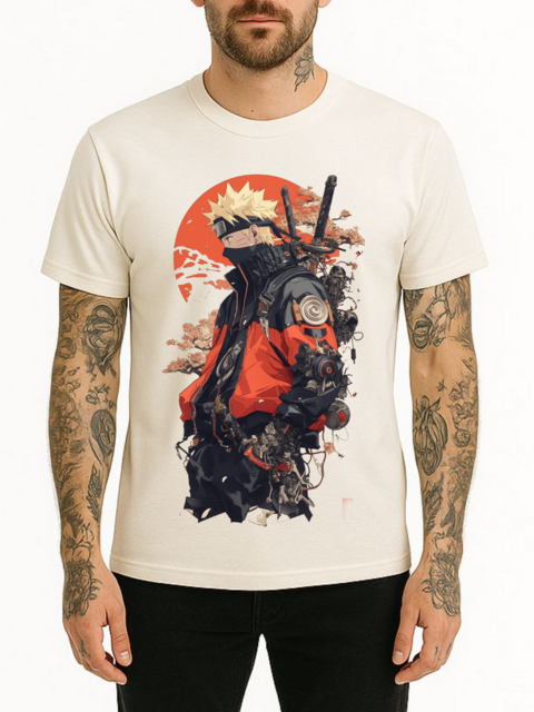 Camiseta Anime Naruto Ninja Urban Style Japan Sakura Off White