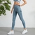 Lovito Leggings Esportivo Liso de Rápido Secagem Confortável e Desatado L09020 (Azul) - comprar online