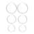 Aros Set Argolla X 3 Nickel con Puntitos 3 Medidas Bag X 12 Unidades