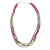 Collar 6 Lineas Mostacillas Gris Magenta Por Unidad
