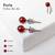 Aros Perla Celeste Rojo 2 Tonos Display X 12 Pares Bag X 12 Unidades