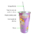 Vaso Plastico 450Ml Tapa y Sorbete Unicornio Violeta X Unidad - tienda online
