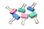 Binder Clip 25mm Aqua Rosa Celeste Display X 12 Unidades