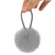 Gomita Pelo 6Cm Pompon Gris Bag X 12 Unidades