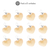 Imagen de Llaveros Pompon Corazon Natural Bag X 12 Unidades