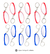 Imagen de Llaveros Pelota Rugby Rojo y Azul Bag X 12 Unidades