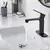 Imagen de Grifo de baño negro de una sola manija MARCA NICTIE, grifo de lavabo de baño negro mate de un solo agujero, moderno grifo de baño de un solo orificio