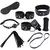 Kit Bdsm Sado Couro E Pelúcia Sexo Fetiche Dominação 7 Peças