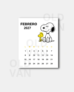 Iman con almanaque de Snoopy en internet