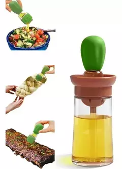 BOTELLA PARA ACEITE CON BROCHA DE SILICONA 200 ML en internet