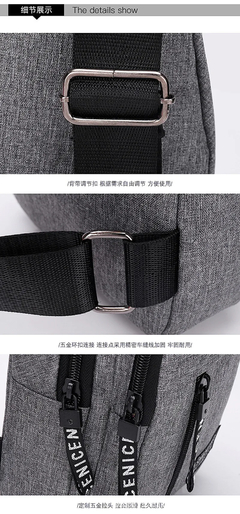Bolso pequeño de lona con cremallera para hombre, bolsa de pecho de Color sóli en internet