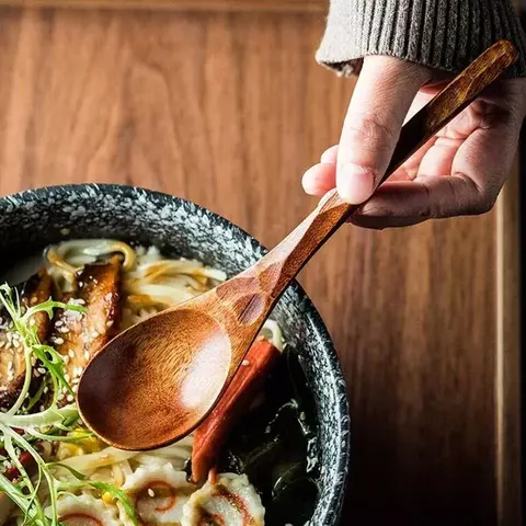 Colher de Madeira com Cabo longo2 Peças