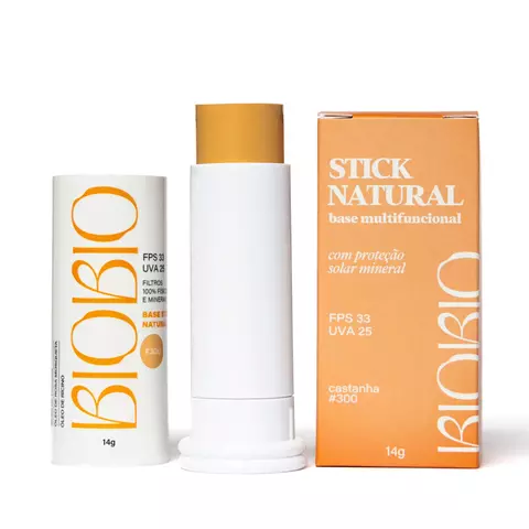 Base Stick Natural BioBio FPS 33 com Cor – Vegana- Tom #300