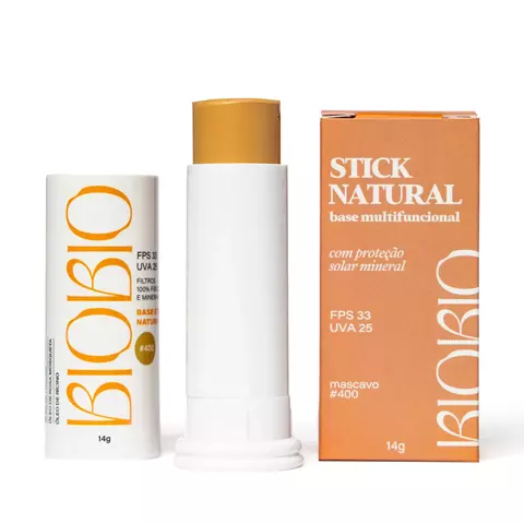 Base Stick Natural BioBio FPS 33 com Cor – Vegana- Tom #400
