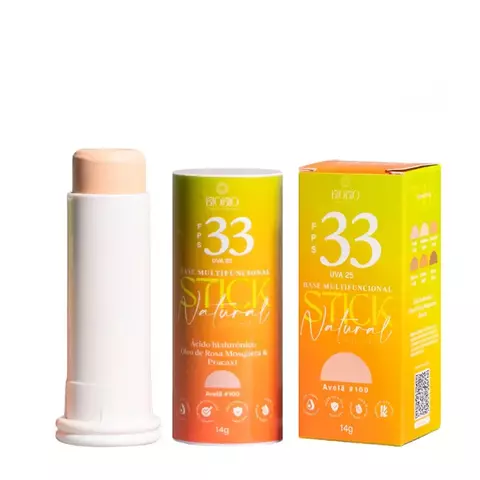 Base Stick Natural BioBio FPS 33 com Cor – Vegana- Tom #100