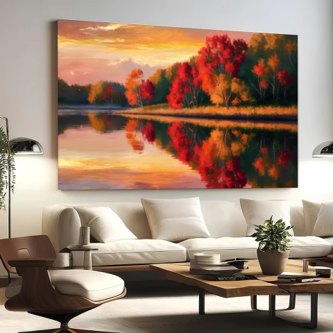 Quadro Colorido Paisagem Para Sala De Estar