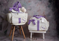 KIT BOLSA MATERNIDADE DE LUXO BORDADO - TEMA: BORBOLETA (2 PEÇAS) - Baby Rug