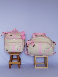 KIT BOLSA MATERNIDADE DE LUXO PERSONALIZADO COM INICIAIS - TEMA FLORAL (2 PEÇAS) - loja online