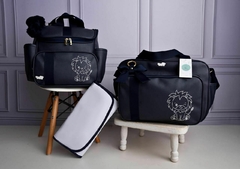 KIT BOLSA DE MATERNIDADE GOLD - TEMA: LEÃO (3 PEÇAS)