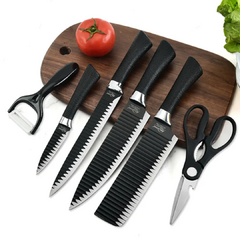"Set Profesional de 6 Piezas: Cuchillos de Cocina en Acero y Cerámica"