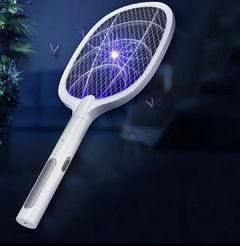 Imagen de Raqueta Electrica Mata Moscas y mosquitos Con Base, 2 en 1
