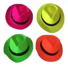 Sombrero Tanguero Plastico FLUO Lisa BULTO X 60 SOMBRERO TANGERO FLUO PLASTICO COLORES SURT.